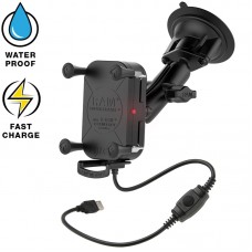 RAM® Tough-Charge™ X-Grip Waterproof Wireless Charging Suction Cup Mount