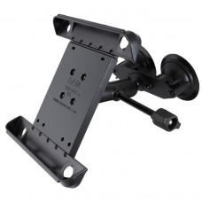 Double Suction EFB Mount with Extension Arm and Tab Tite holder for 10" Tablets with Light Case/Skin