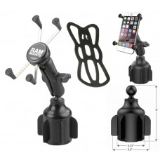 Stubby™ Cup Holder Mount with Universal X-Grip® Large Phone & Phablet Holder